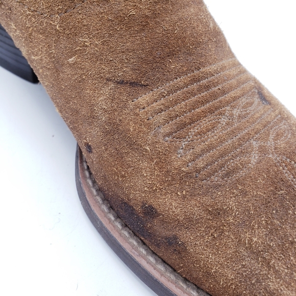 Ariat Men's Sport Patriot Western Antique Mocha Suede Square Toe Size 8.5 D - Picture 12 of 15
